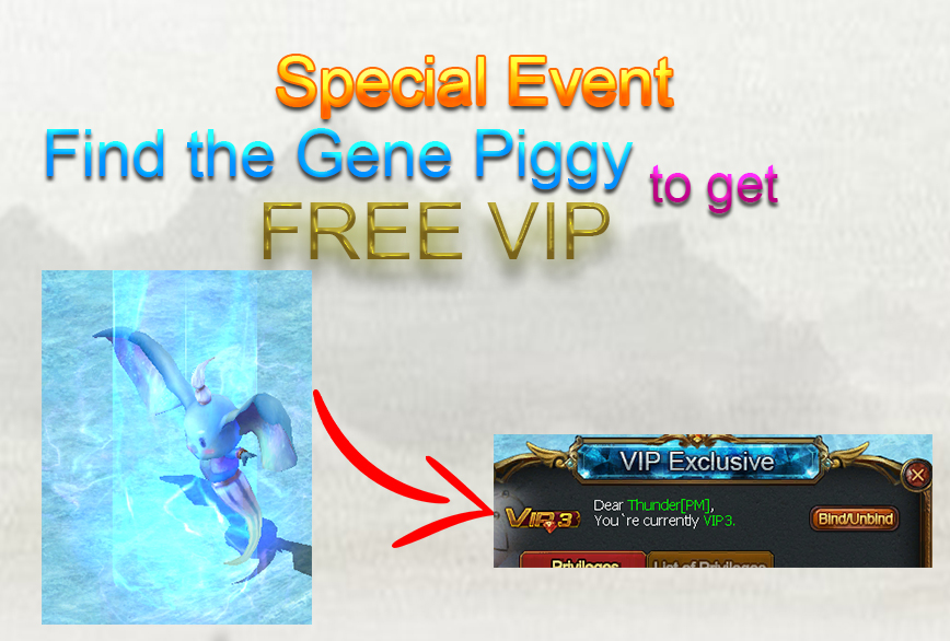 FREE VIP upgrade event